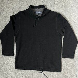 Ralph Lauren Wool Pullover Black w/Drawstrings - Men's Size L- Portugul - VGUC